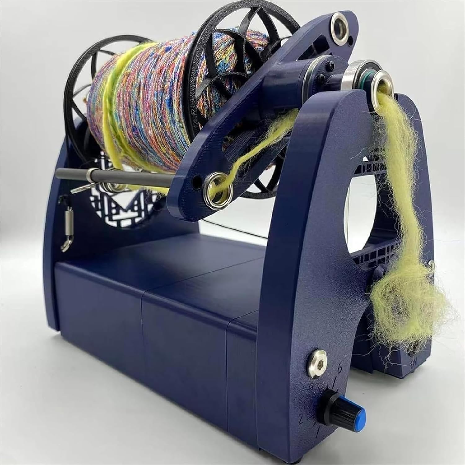 Filatore elettrico per filati, avvolgitore automatico con pedale e 3 bobine, ruota di filatura di lana, capacità 226,8 g, apertura 12 mm, velocità regolabile per torcere le fibre
