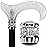 Royal RC Canes Rhinestone Designer - Black & White Exquisite Pearlz Walking Cane Adjustable - Aluminum Shaft - Stylish Canes for Women and Men Stability - Seniors Walking Stick