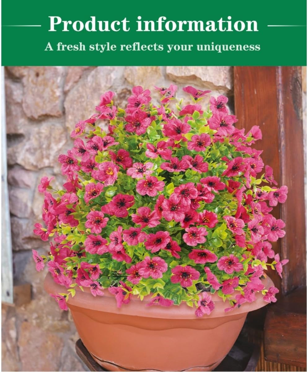 24 Inch Artificial Flower Garden Stake with Realistic Blossoms - Durable Plastic Ground Spike for Outdoor Decoration, Weatherproof & Fade-Resistant Design, Low Maintenance Garden Decor (Blue)