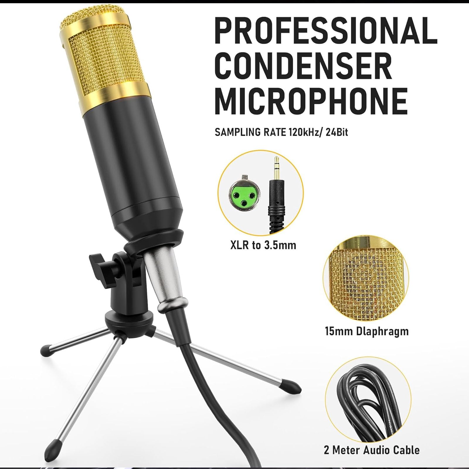Pacchetto Attrezzatura Podcast F998, Interfaccia Audio E Microfono A Condensatore Bm800 Con Treppiede, Pacchetto Studio Di Registrazione Professionale Per Streaming Li F998 + BM800 Mic Cantilever Set
