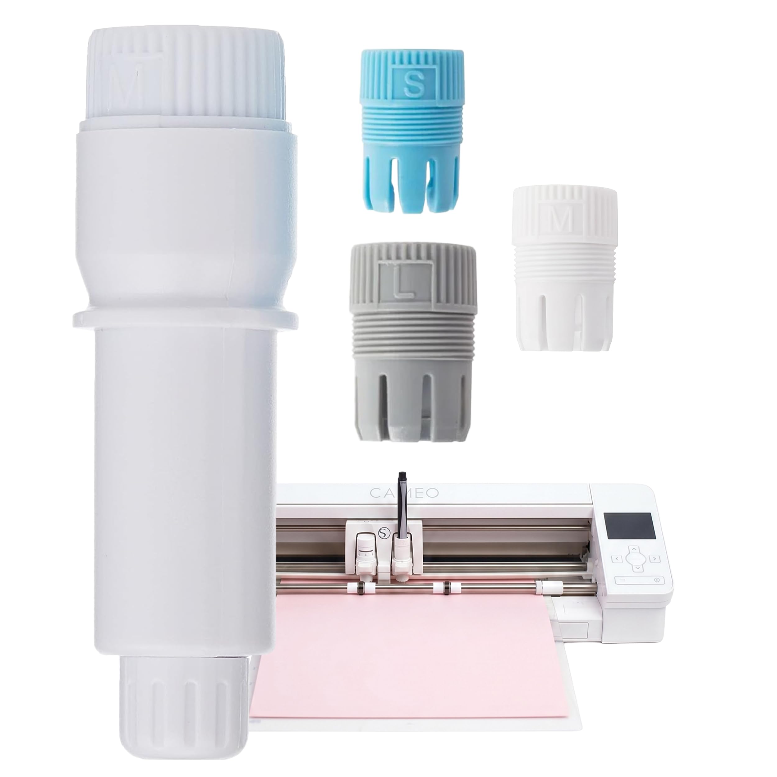 Silhouette Cameo Pen Holder 2 with 3 Threaded Adapters - 1 Pack | Multi-Size Collet System for Standard Pens & Markers - Precision Sketch & Cut Tool Compatible with Silhouette Cameo Machines
