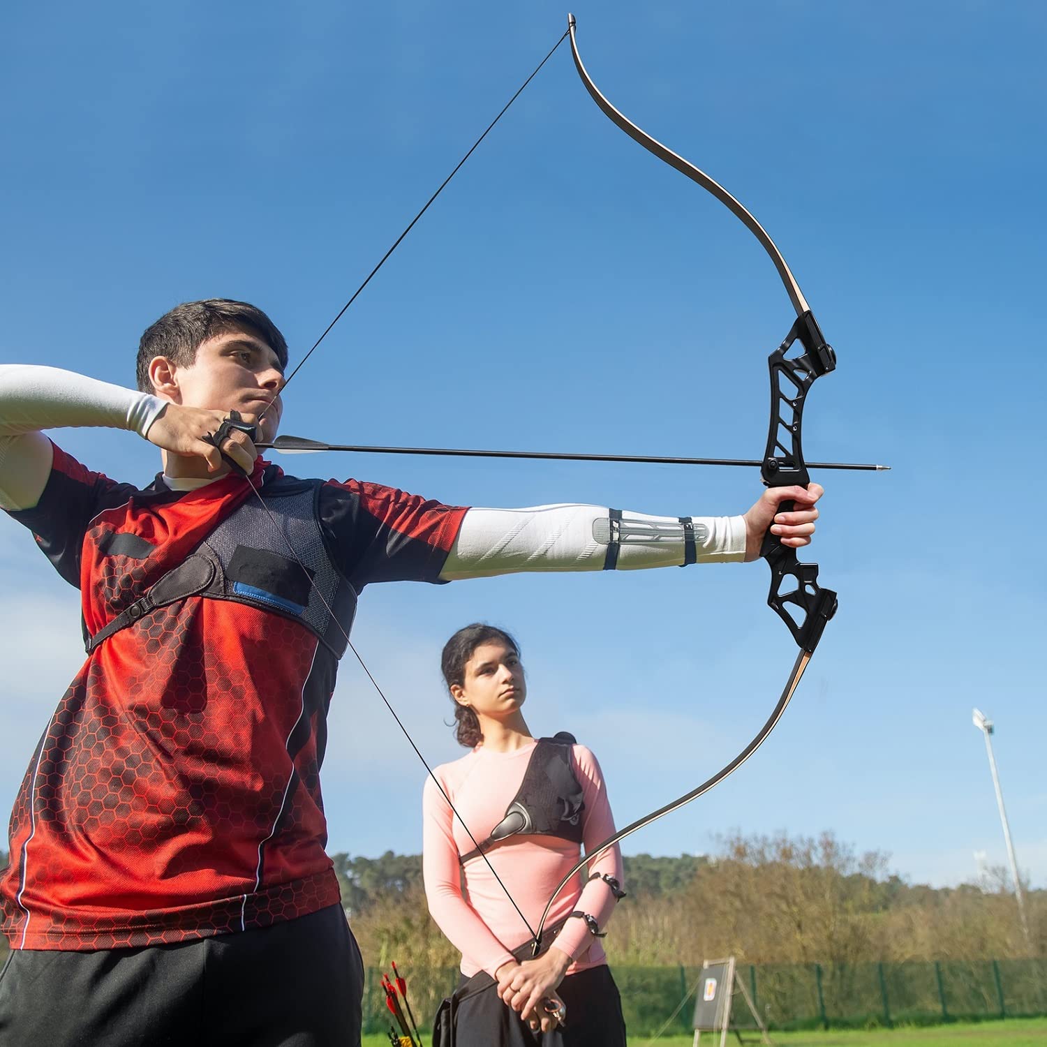 DD&Qarchery 57" arco ricurvo e set di frecce per adulti mano destra 30LBS 40LBS caccia Longbow Set per la pratica della caccia sport all'aperto