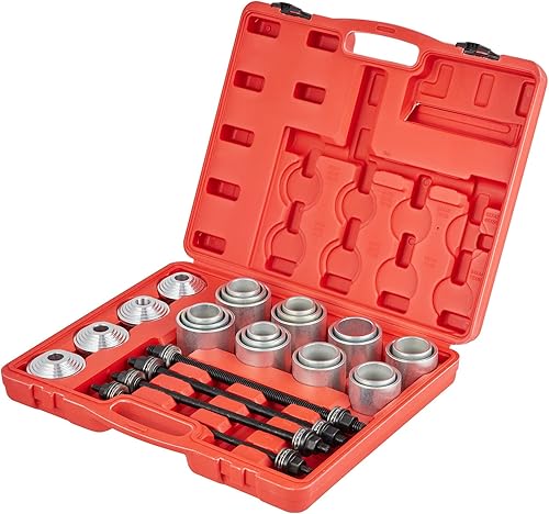Miniatura 9 de VEVOR Kit de 28 piezas de funda de tracción y prensa kit de herramientas de rodamientos de instalación de extracción de acero 45 juego de