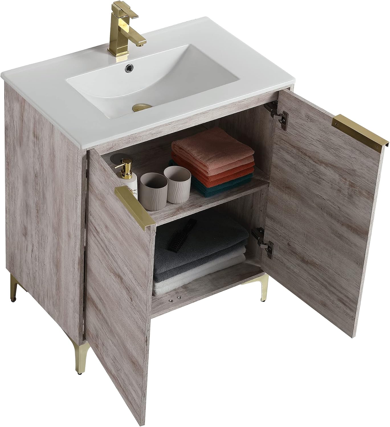 Fine Fixtures Wilmington 30 Inch Small Bathroom Vanity with Sink - 30 Bathroom Vanity with Sink Top Combo, Bathroom Vanities, Wooden 30 Inch Bathroom Vanity, Modern Bathroom Sink Cabinet, Sink Vanity