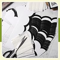 Vista 3 de Leinuosen Bordes de 50.5 pies para tablón de anuncios, 44 piezas, bordes festoneados de línea ondulada en blanco y negro con 20 hojas de puntos