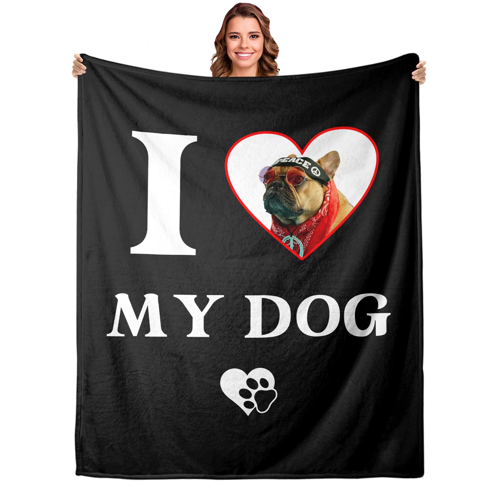 Personalized Dog Blanket for Couch, Dog Mom Gifts for Women, Puppy Dad Gifts for Men, Birthday Gift for Pet Lovers, Custom Pet Gifts for Dogs Owners,