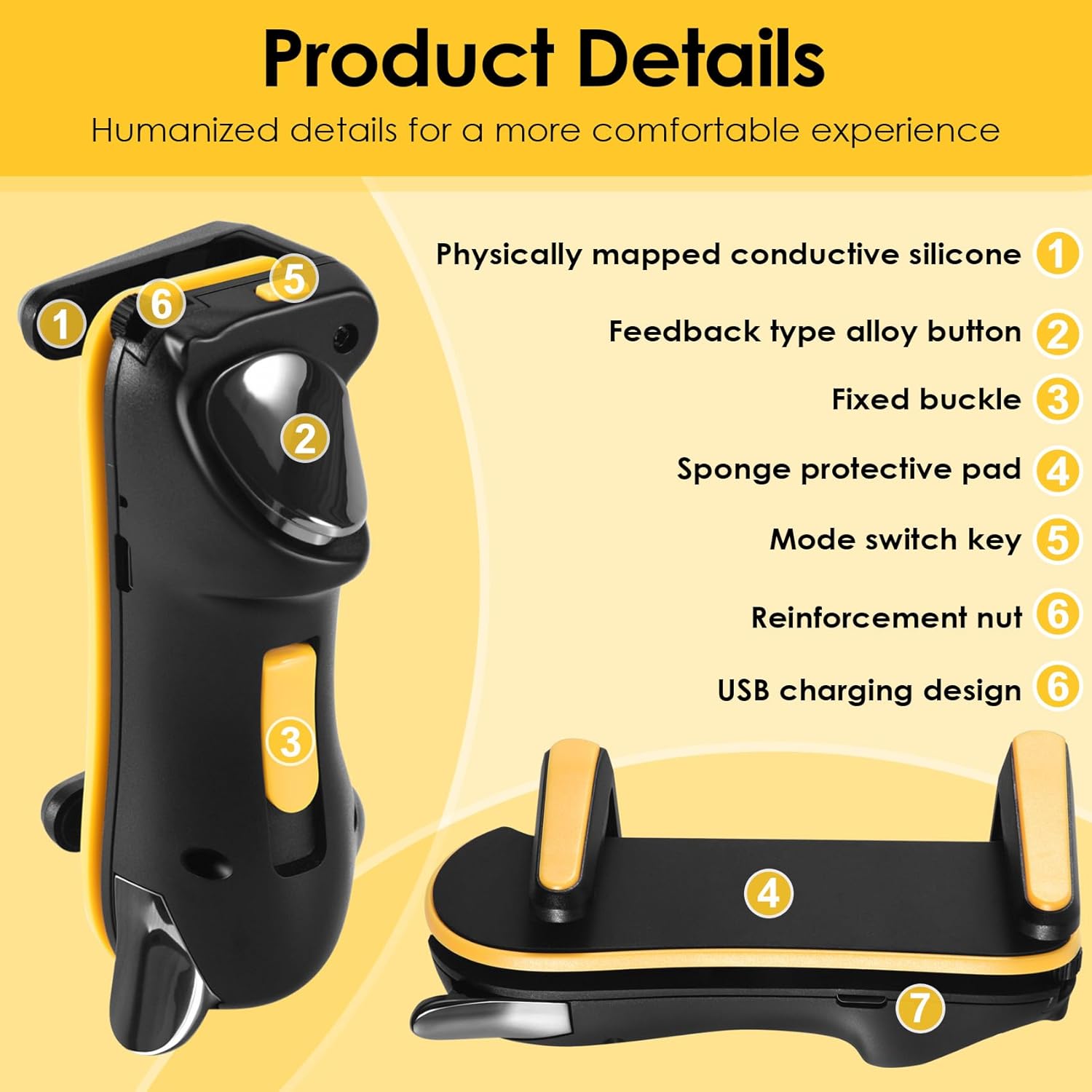 IDOLOVA PUBG Trigger Controller for Tablet Capacitance L1R1 Fire Aim Button Triggers Gamepad Joystick for Mobile Phone