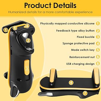 Beuiouer Trigger Controller for Tablet Capacitance L1R1 Fire Aim Button Triggers Gamepad Joystick for Mobile Phone