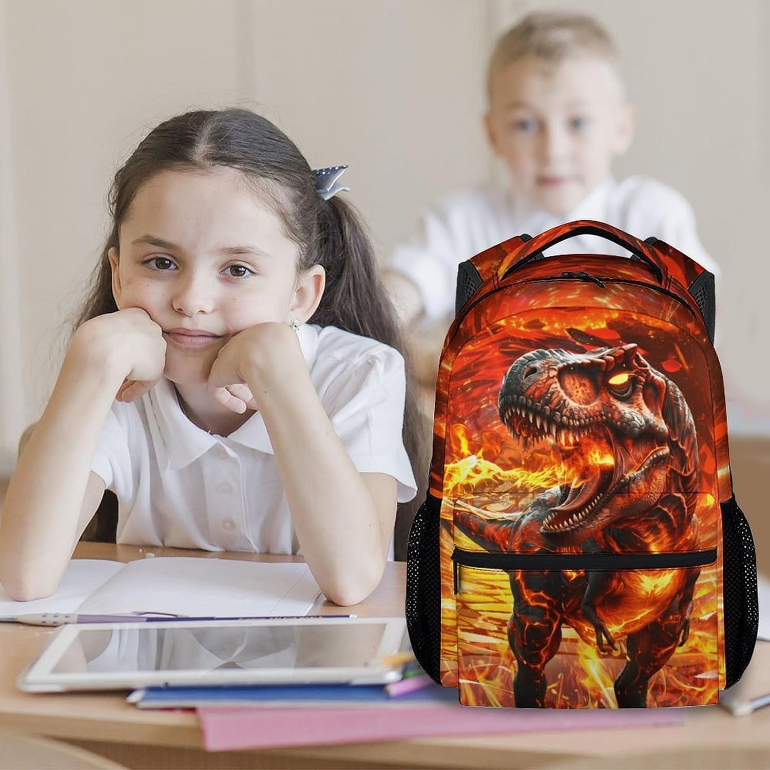 Dinosaur Backpacks for Boys - 17 Inch Kids Bookbag for Preschool Kindergarten Primary School