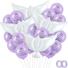 Skylety 36 Pcs Memorial Balloons with 4 Peace Dove Balloons to Release in Sky Remembrance Helium Decorations for Funerals, Heavenly Birthday, Anniversaries, and Memorial ServicesLight Purple