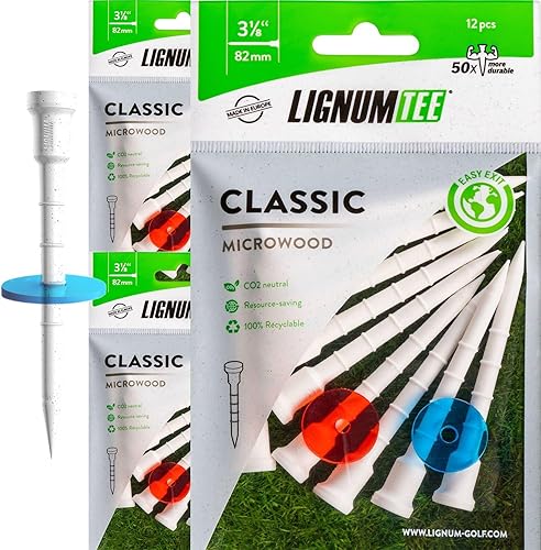 LIGNUM Tee - Camisetas de golf clásicas - Camisetas de golf deportivas - Cabeza antigiro, micro madera de base biológica, 50 veces duradera