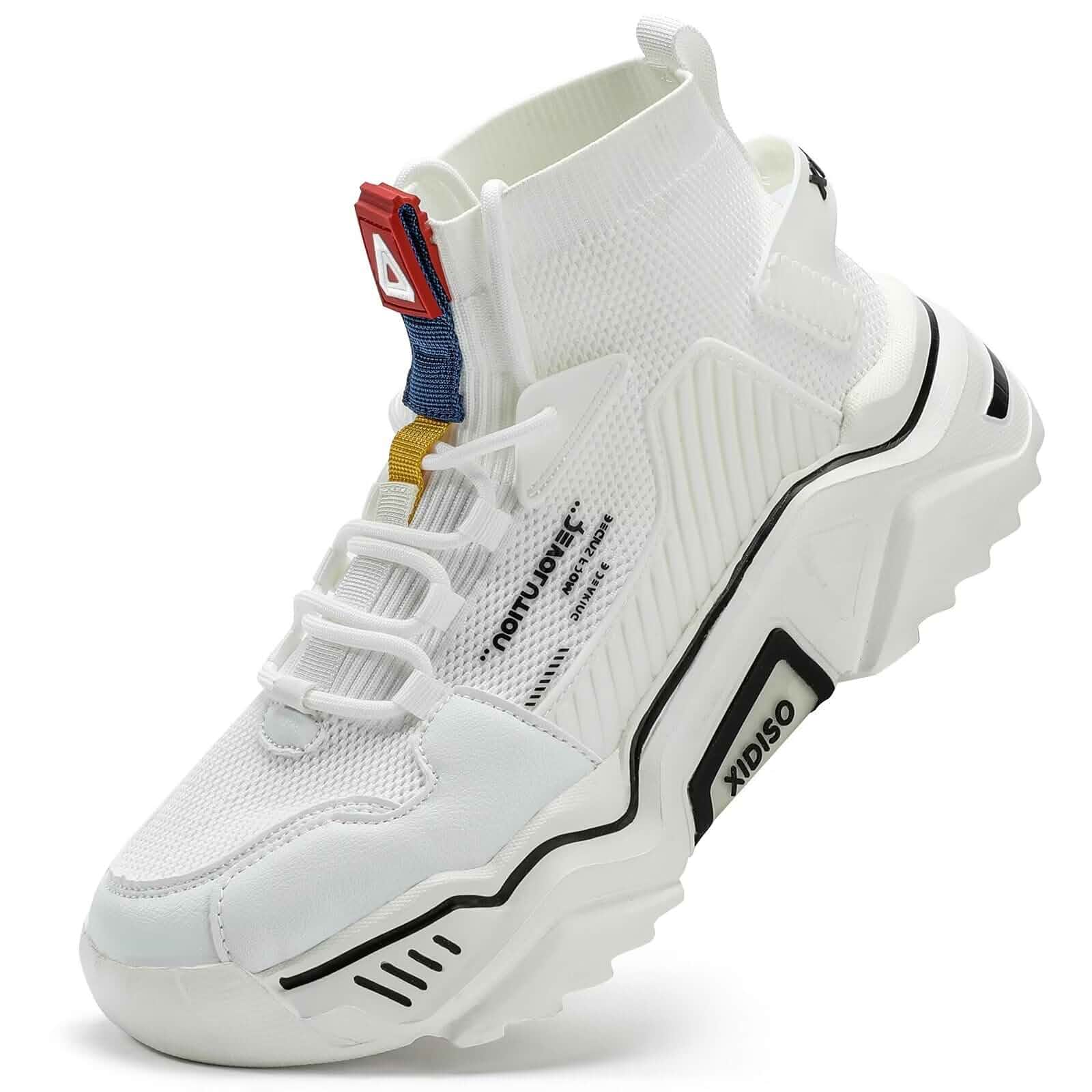 SANNAX Fashion Shoes for Mens High Top Casual Walking Shoes Non Slip Breathable Mesh Lightweight Sneakers
