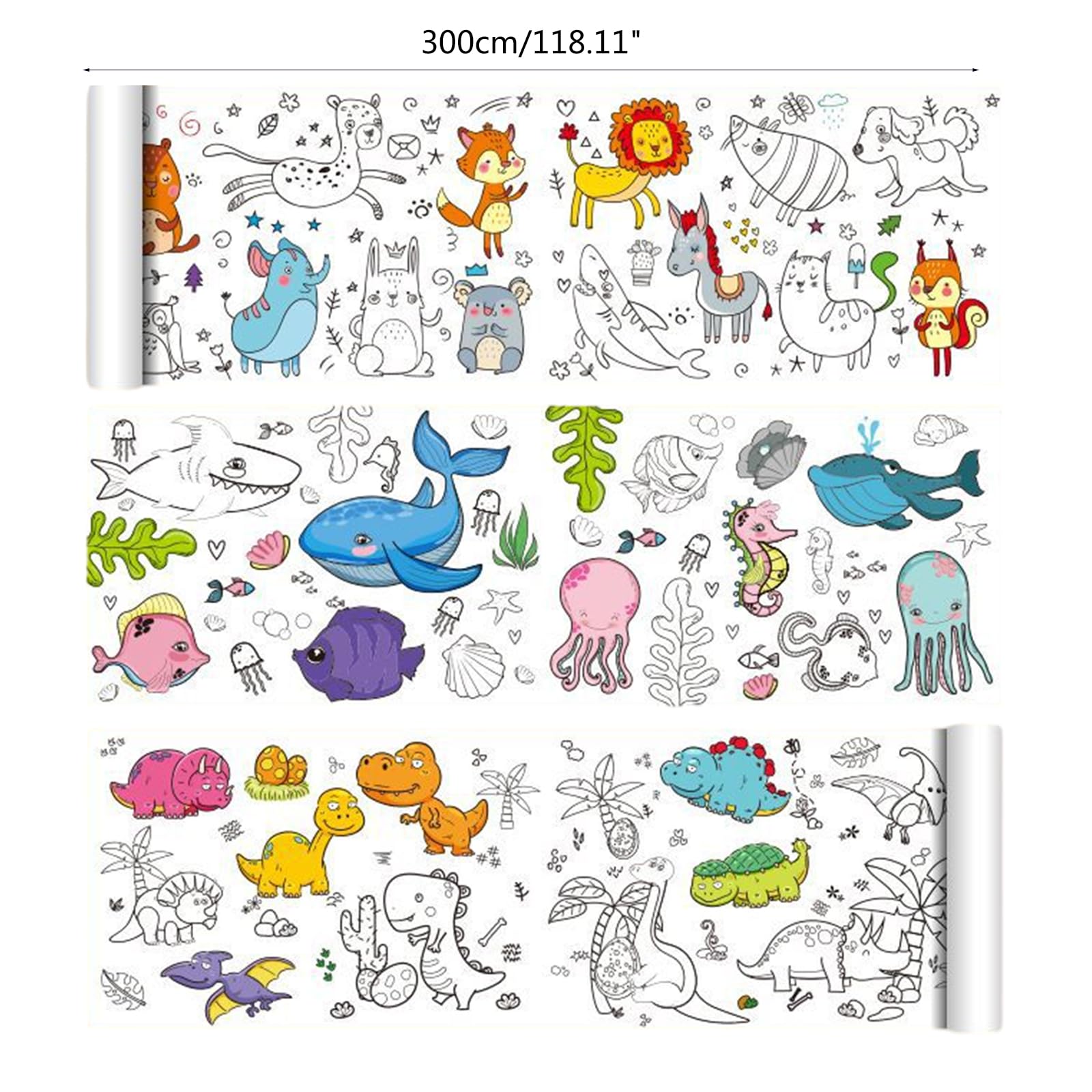 Amazon | 長い絵の漫画のテーマのスクロール、子供用落書きスクロール