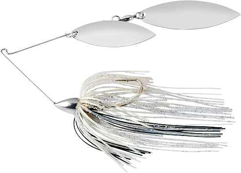 War Eagle Custom Lures Nickel Frame Double Willow Spinnerbait Silver Shiner Skirt 1/2 oz.