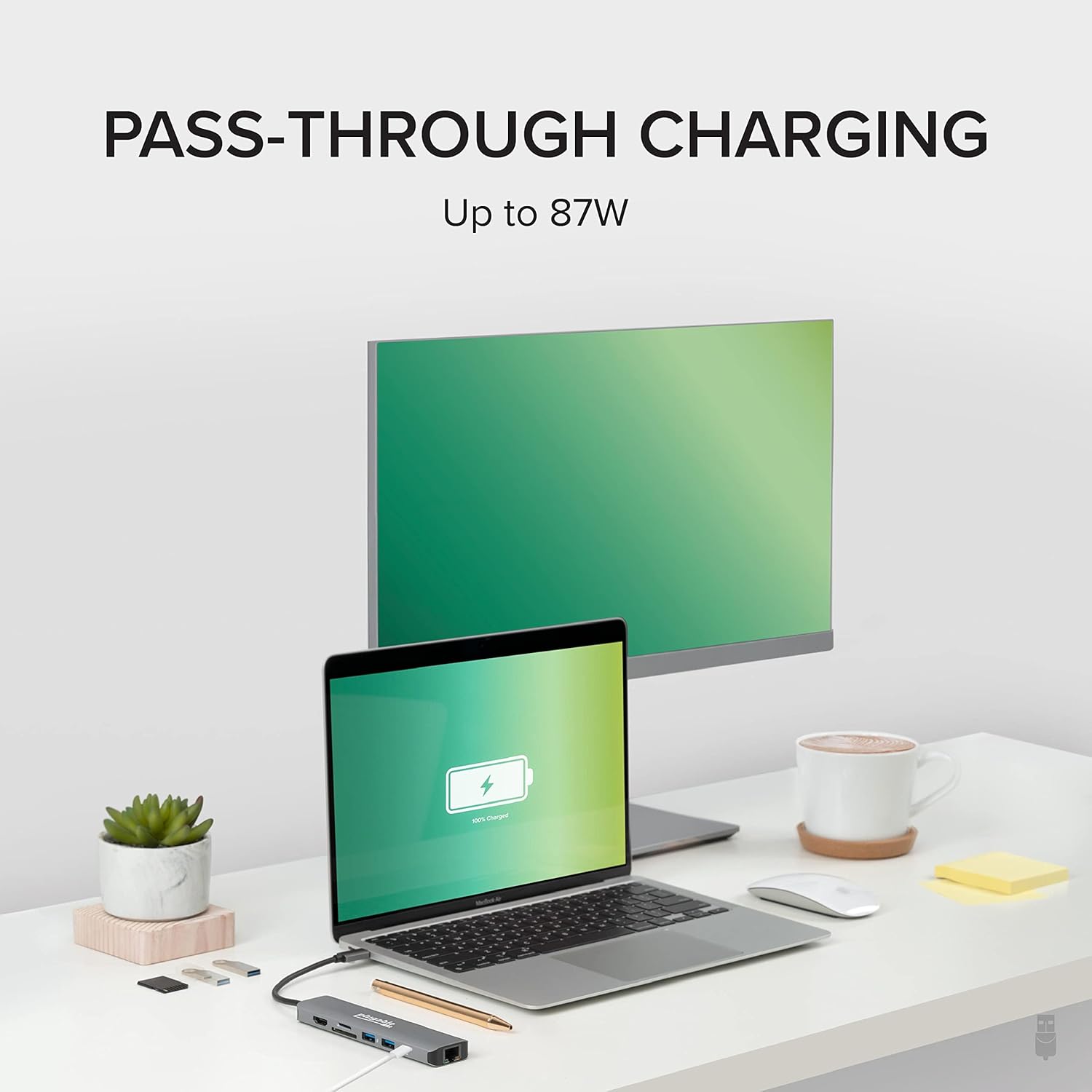 Plugable Thunderbolt 4 Hub Bundle Includes USB-C to 4K HDMI Adapter and 7-in-1 Multiport Adapter with Ethernet, 60W Charging, Compatible with Mac, Windows Laptops, Thunderbolt 3 or 4, USB4 Devices