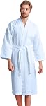Men's Waffle Spa Bathrobe with 100% Cotton. Long, Lightweight Men Robes, Absorbent