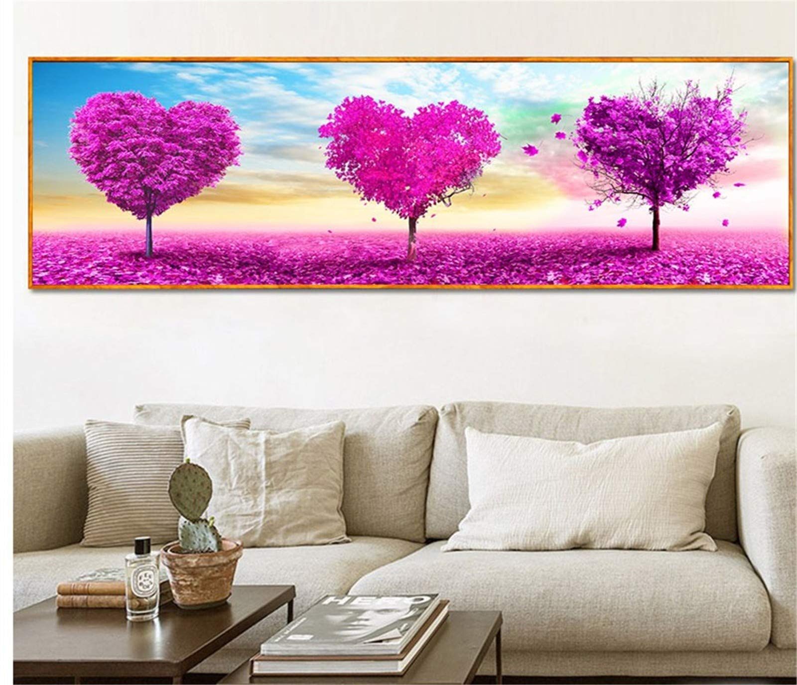 Peinture diamant broderie 5D grand format pour combler un grand mur vide de salon