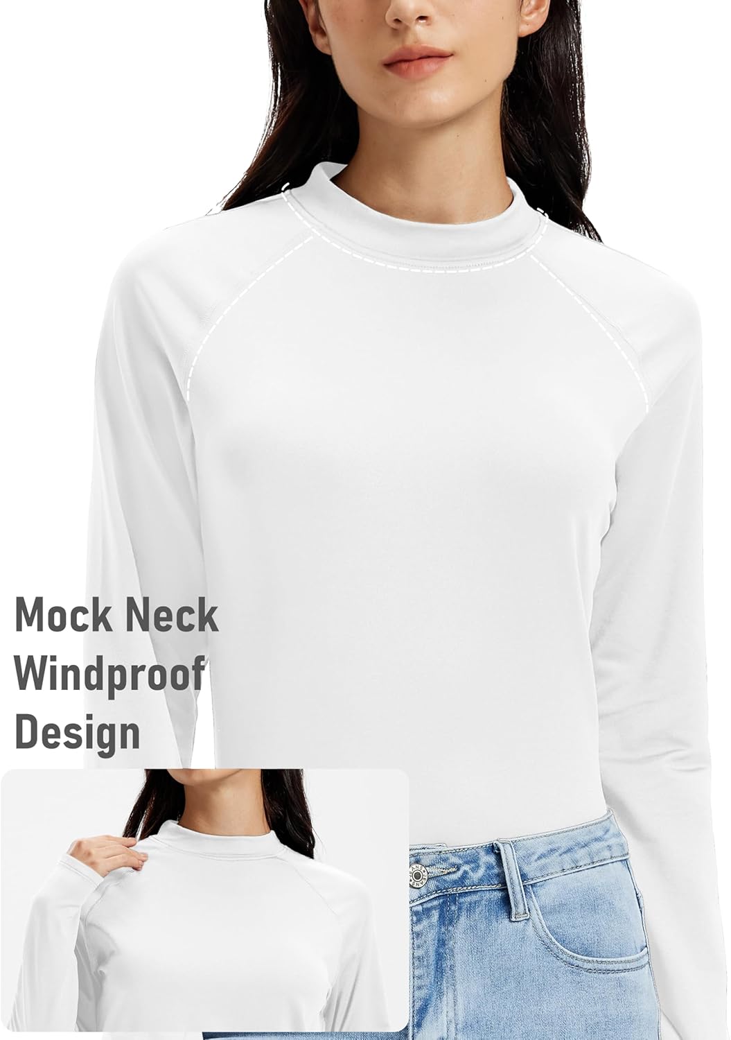 MAGCOMSEN Women Thermal Long Sleeve Tops Mock Turtleneck Underwear Fleece Lined Shirts Warm Ski Base Layer Cold Weather - Image 5