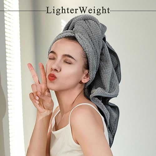 Miniatura 2 de Wuwahold Juego de 2 toallas de baño, tamaño más grande, microfibra súper suave, altamente absorbente, toallas duraderas de secado rápido para baño,