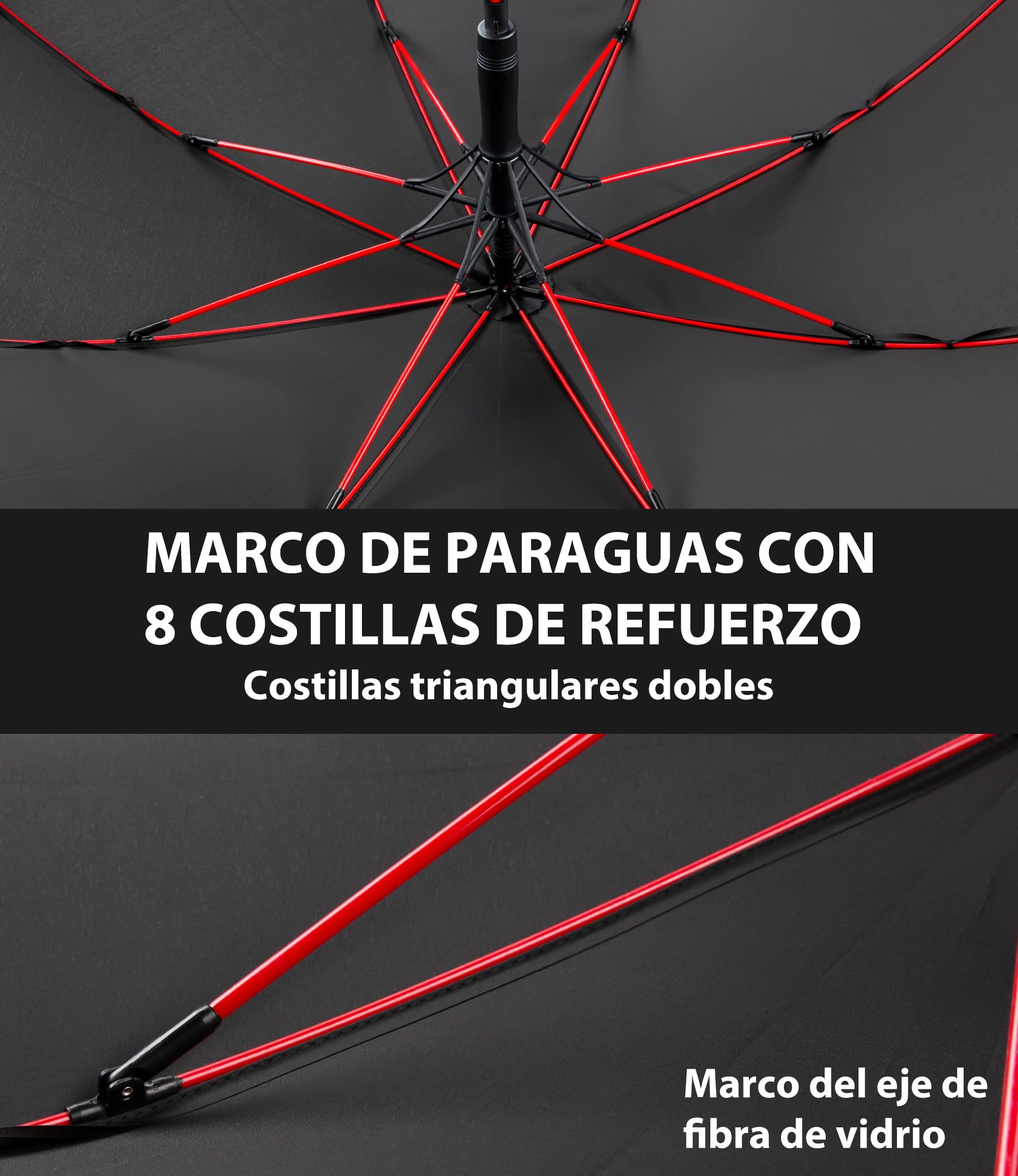 anngrowy Paraguas automático de 55 pulgadas, paraguas grande para dos personas, resistente al viento, impermeable y de secado rápido, paraguas de golf de viaje con mango antideslizante