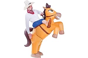 Halloween Inflatable Costume, Riding a Horse Costume, Cowboy Costume with a Hat,...
