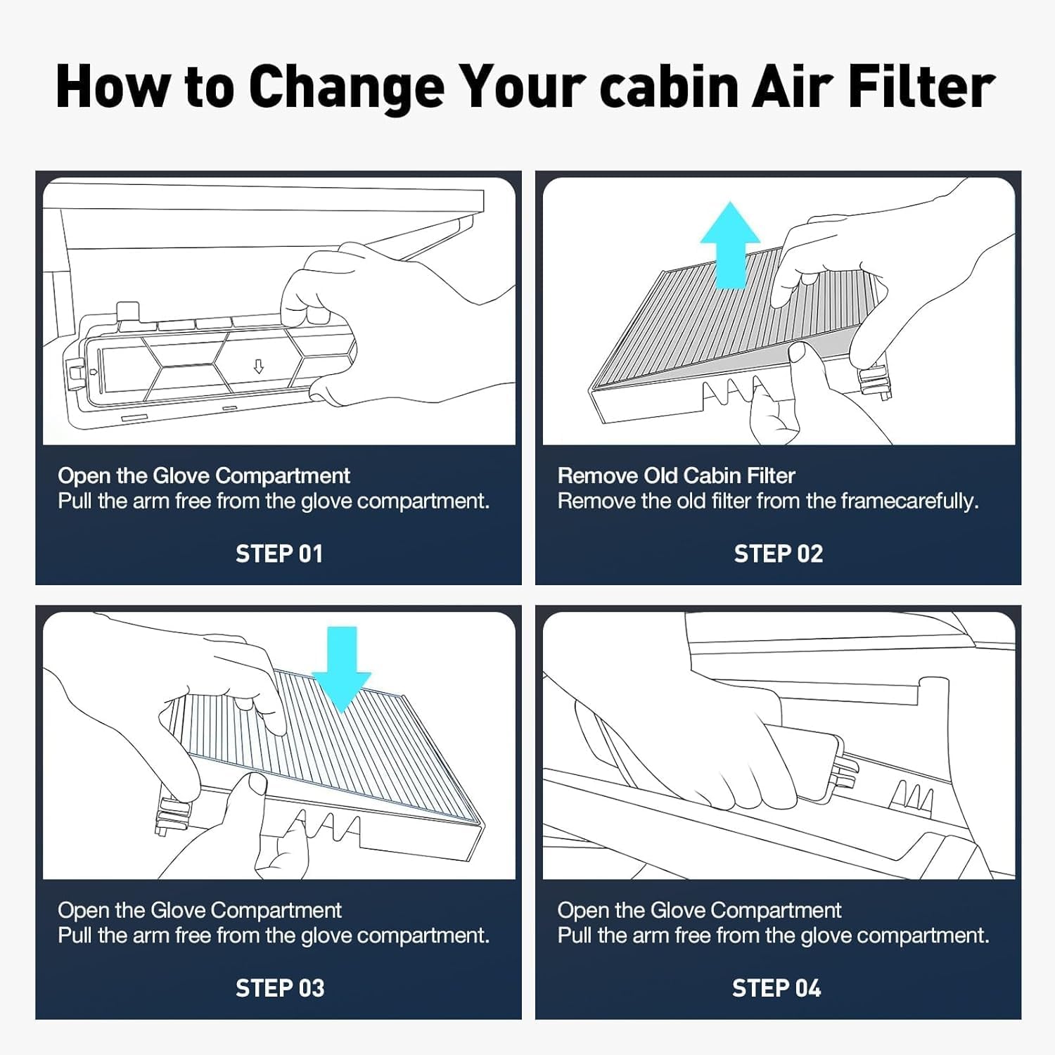 CABIN Air Filter Compatible with Nissan Versa 2020 2021 2022 2023 2024, Kicks 2018 2019 2020 2021 2022 2023 2024 27891-5RB0A, 27891-5RB0B, 27891-5RB0C
