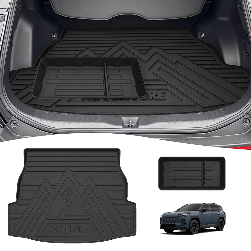 Tapete para Porta-Malas com Caixa Organizadora CARTIST para Toyota RAV4 2019 a 2025 em TPE, 2 peças