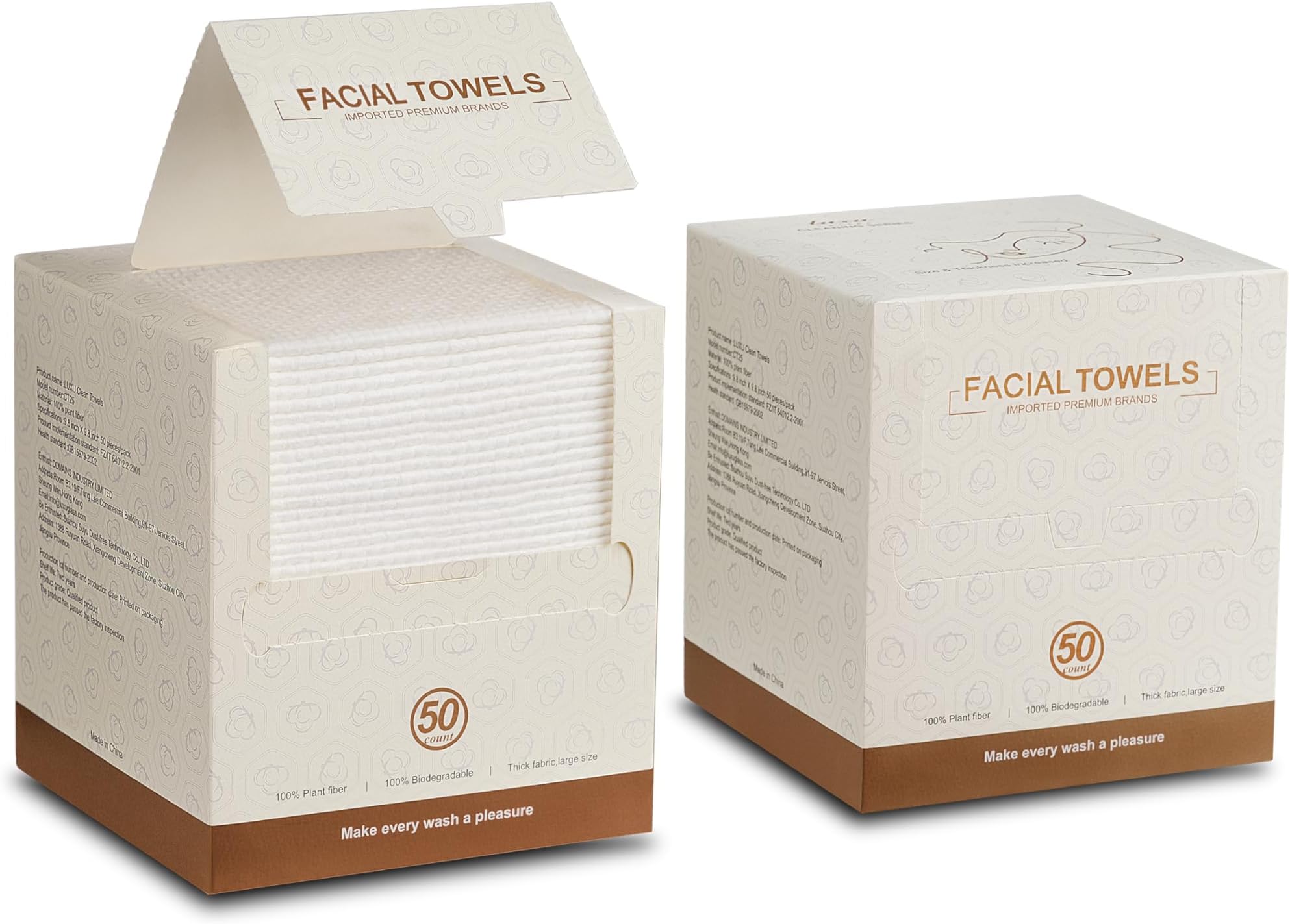 LUXU Large Disposable Face Towels- 100 Count Extra Thick Soft Facial Towels with Super Absorbent,Biodegradable Dry Wipes,Cruelty-Free Facial Washcloth for Sensitive Skin,Travel,Makeup Remover