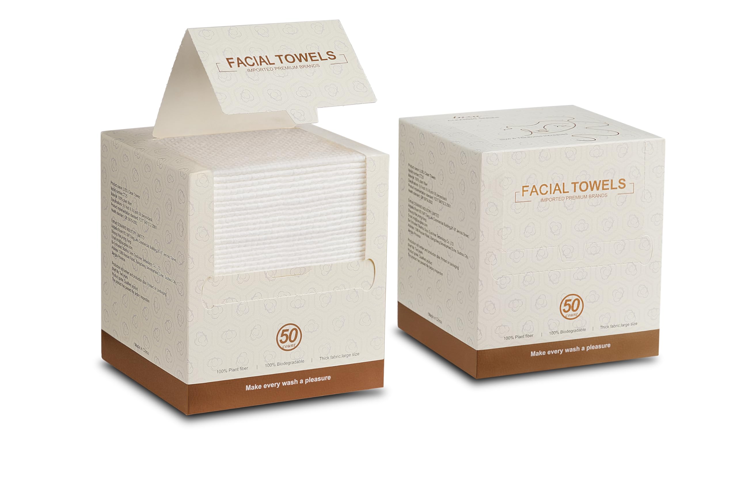 LUXU Large Disposable Face Towels- 100 Count Extra Thick Soft Facial Towels with Super Absorbent,Biodegradable Dry Wipes,Cruelty-Free Facial Washcloth for Sensitive Skin,Travel,Makeup Remover