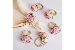 Flower Napkin Rings Set Of 6