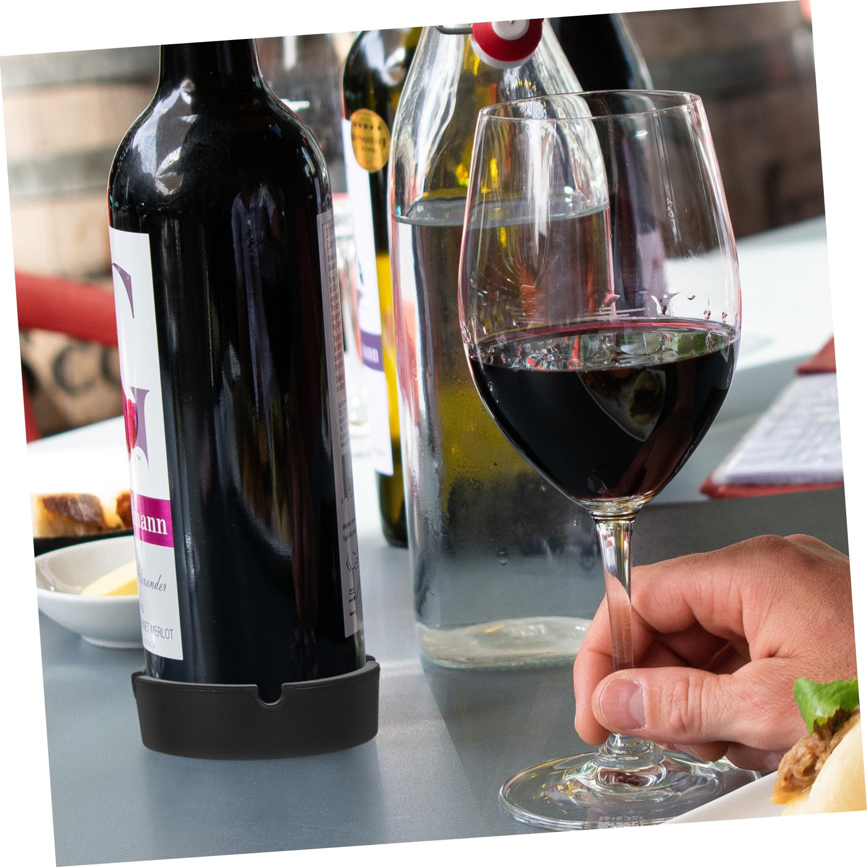 Cabilock Almohadilla Antideslizante para Botella De Cerveza Y Vino Cojín De Silicona Reutilizable para Mesa Base Estable para Soporte De Botellas De Champán Y Vino Fácil De Limpiar Y Elegante