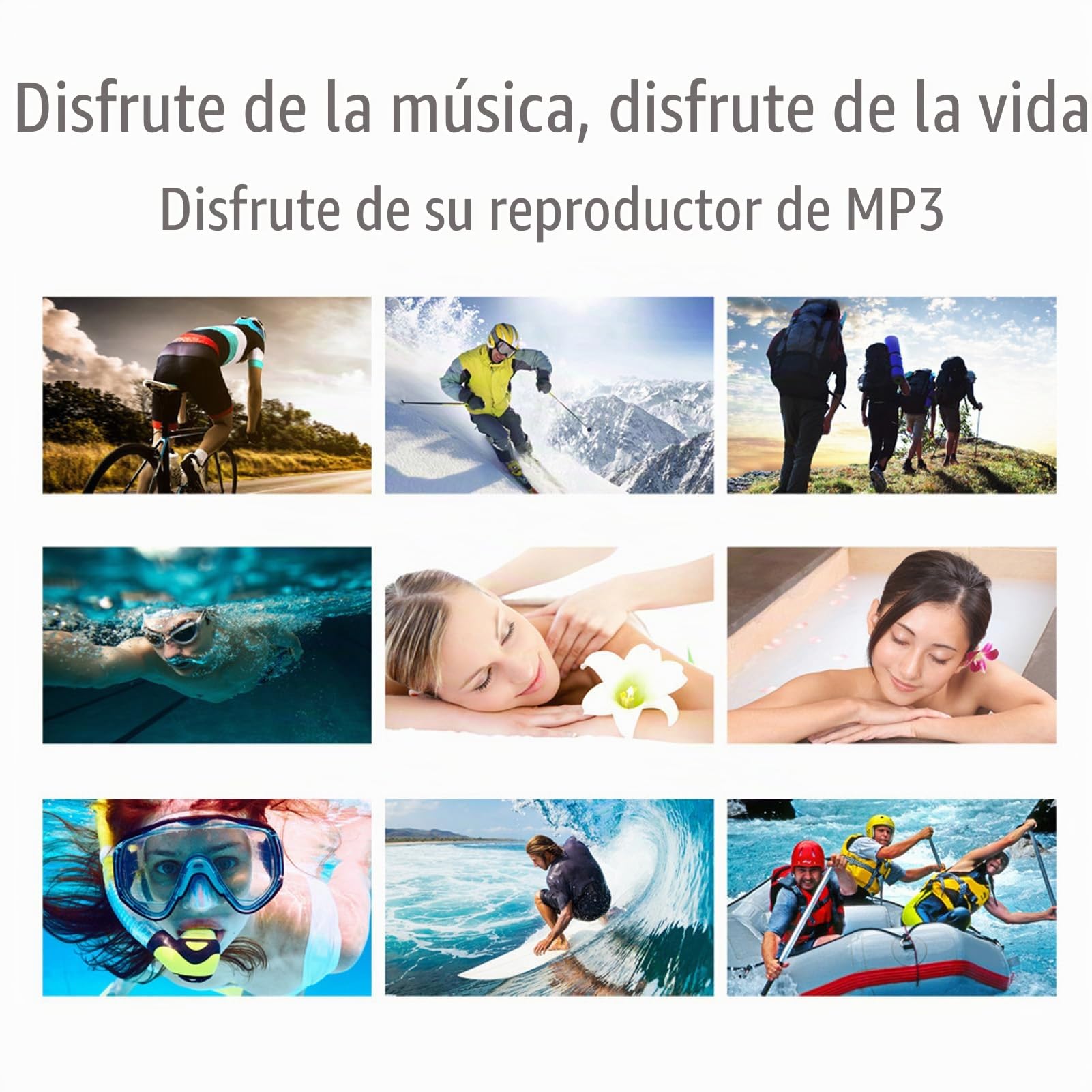 Greensen Reproductor MP3 Impermeable IPX8, para Natación 8GB de Memoria con para Gafas Sonido sin Pérdidas bajo el Agua Reproductor de Música para Surf Deportes de Buceo Auriculares (Blue)