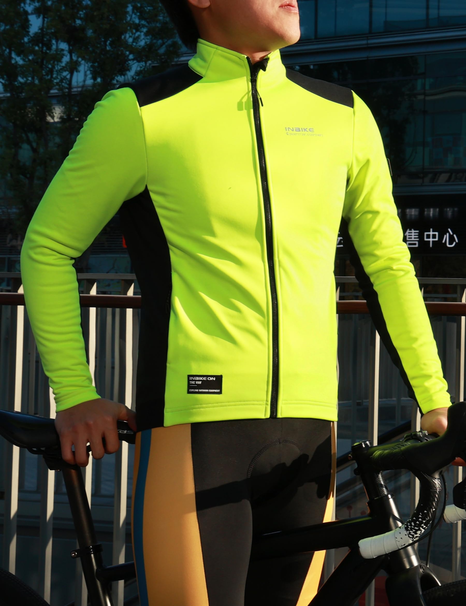INBIKE Fahrradjacke Herren Winter Thermo Softshelljacke Winddicht Atmungsaktiv Radjacke für Radfahren Laufen Wandern Outdoor Schwarz