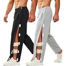 1 or 2 Pack Mens Tear Away Sweatpants Easy On & Off