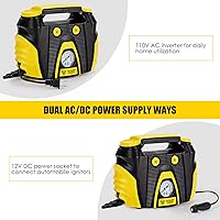 Vista 2 de Compresor de aire portátil inflador de neumáticos bomba eléctrica AC/DC