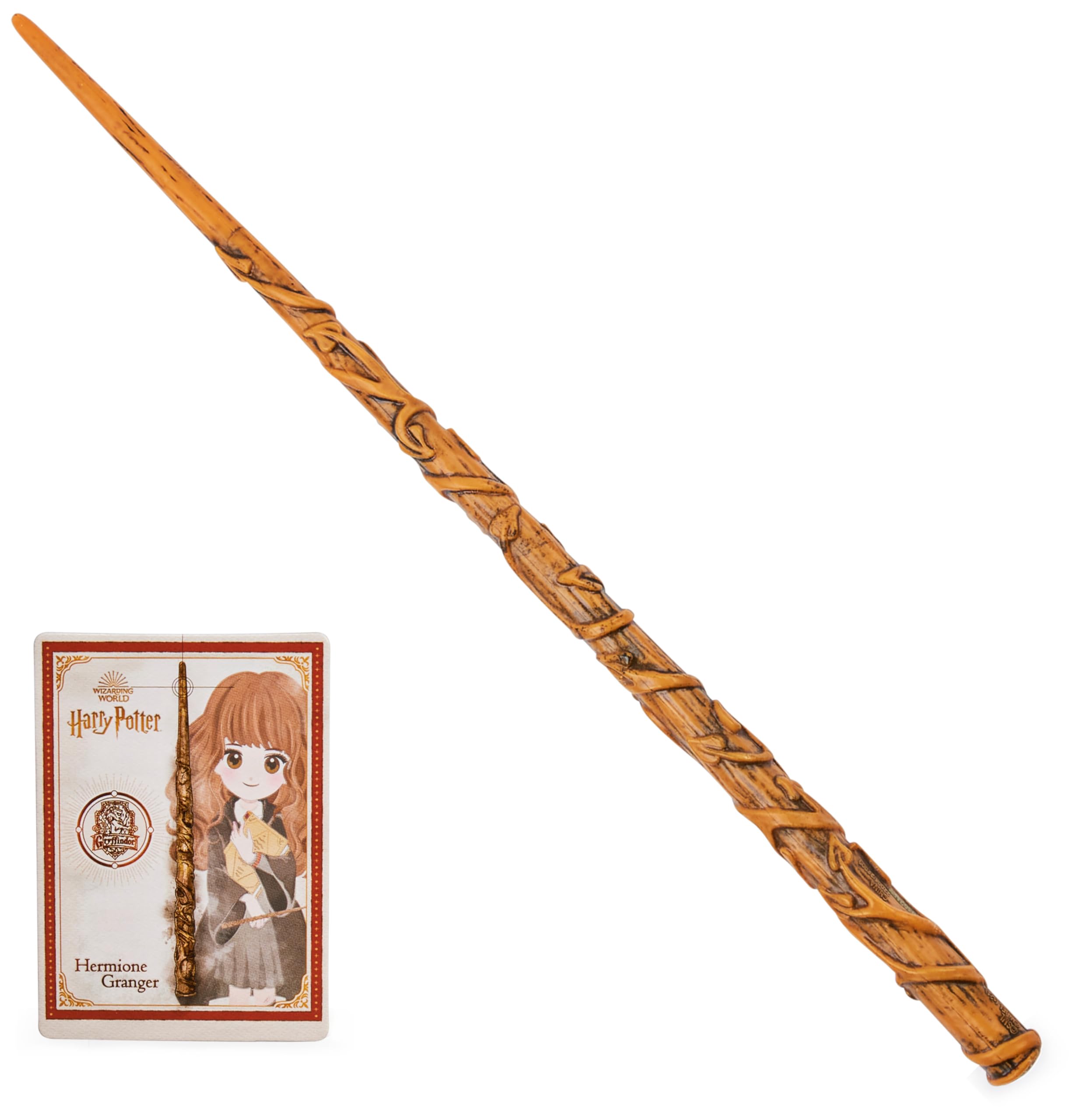 HARRY POTTER-WIZARDING WORLD - VARITA HERMIONE GRANGER DELUXE - Auténtica Varita de Hermione Granger de 30 cm con Tarjeta de Hechizo - 6062057 - Juguetes Niños 6 Años + - 2