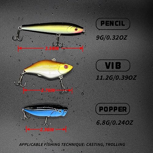 Miniatura 4 de ABEISA Kit de señuelos de pesca Caja de aparejos de pesca Swimbait Spinnerbaits Cucharas Minnow VIB Popper Señuelos suaves Texas Rig anzuelos de