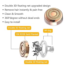 Facial Hair Remover Replacement Heads: Compatible with Finishing Touch Flawless Facial Hair Removal Tool for Women As Seen On TV 18K Gold-Plated Rose Gold (Generation 2 2pack)