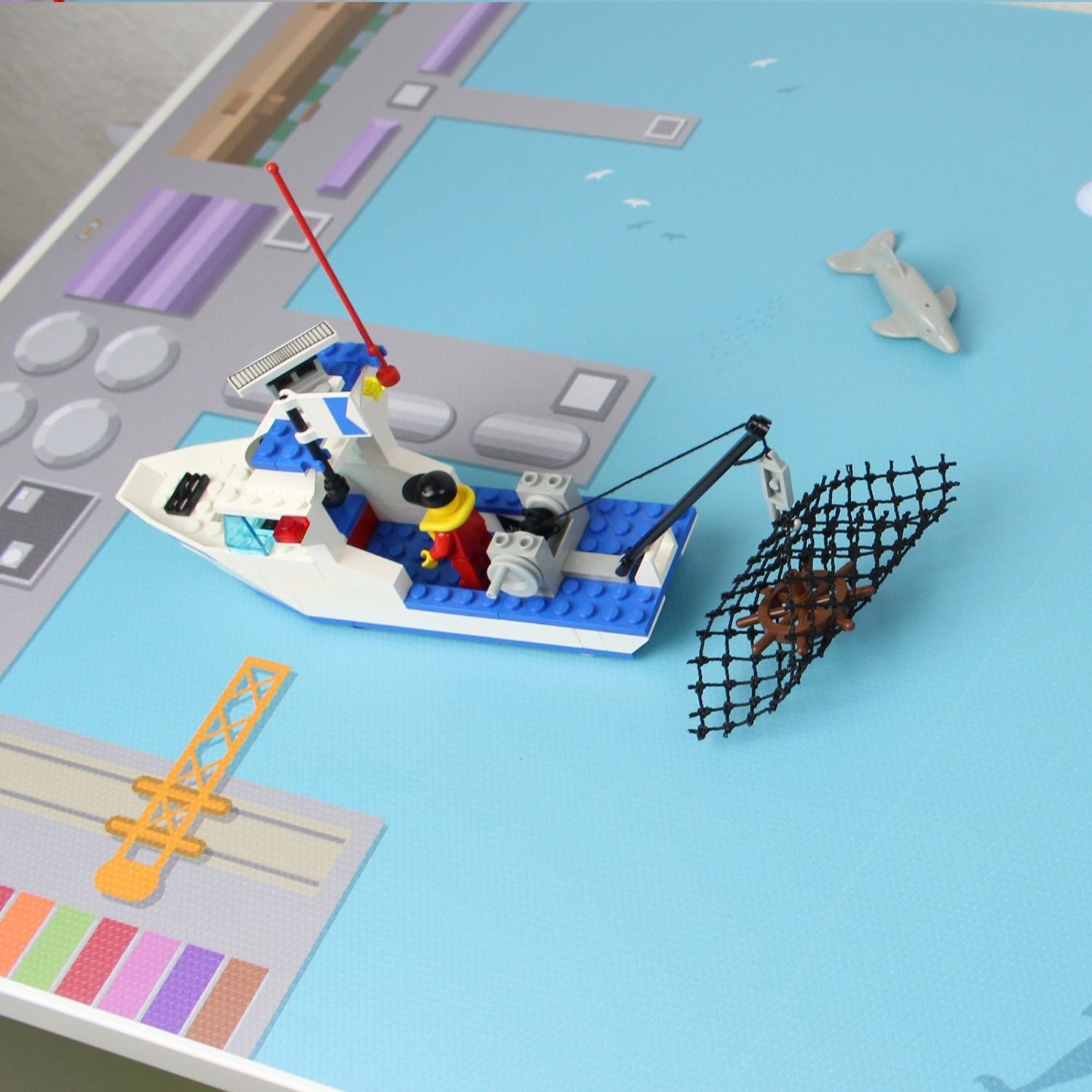 Spielfolie/Möbelfolie für IKEA TROFAST Hafen Wasserwelt Aufkleber Kinderzimmer Spieltisch (Möbel Nicht inklusive)