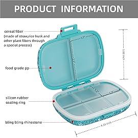 EveryBling Travel Pill Container Medicine Organizer Daily Purse Pill Case Cute Pill Vitamin Box Small Pocket Pill Holder Mini Pill Organizer for Supplement(Blue)