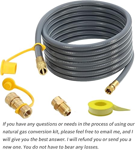 Miniatura 7 de Kit de extensión de manguera de gas natural de propano de 24 pies 12 pulgada mejorado con accesorios de conexión rápida para kit de conversión de