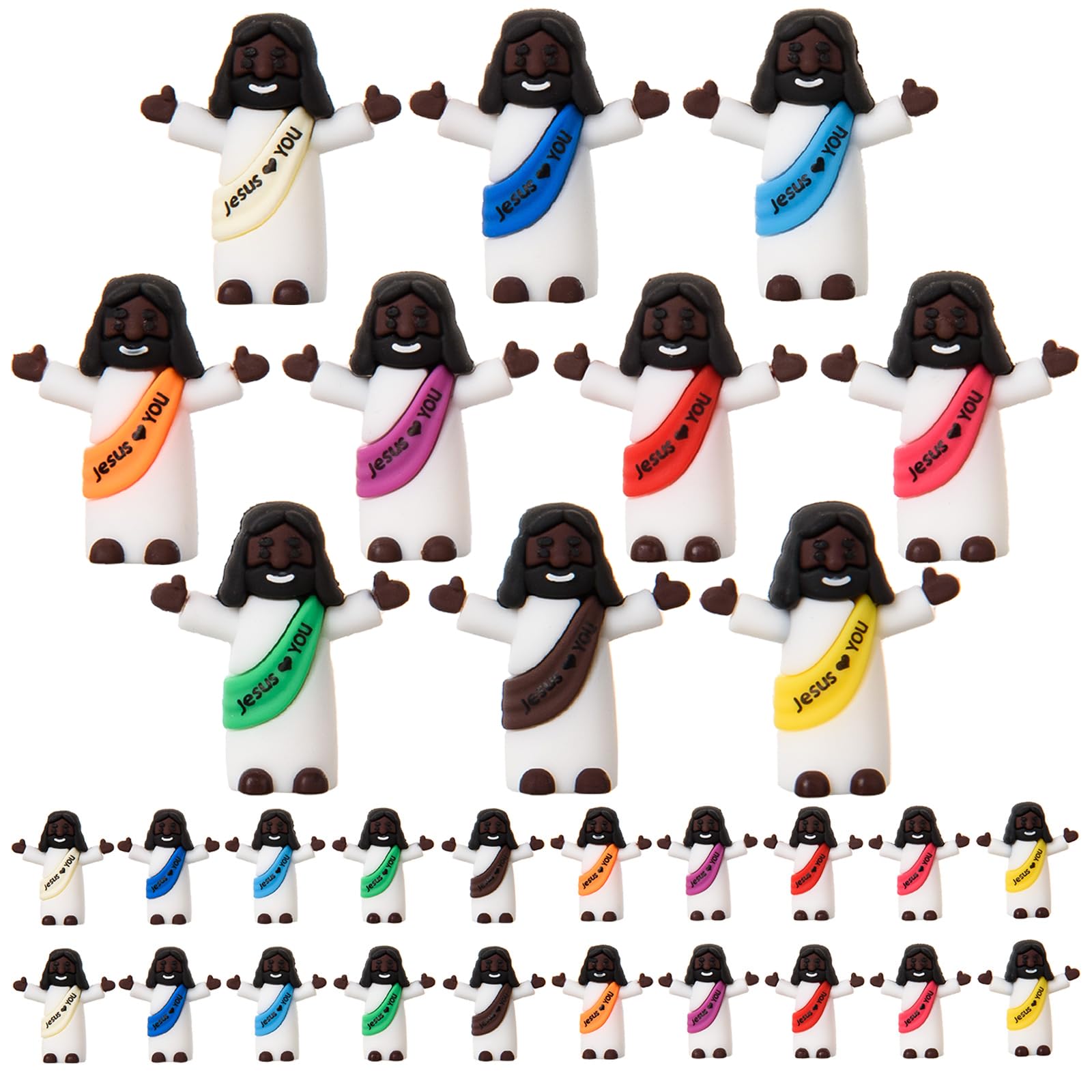 Amazon.com: ARCHCRTC 30 Pcs Mini Black Jesus Figures Tiny Jesus