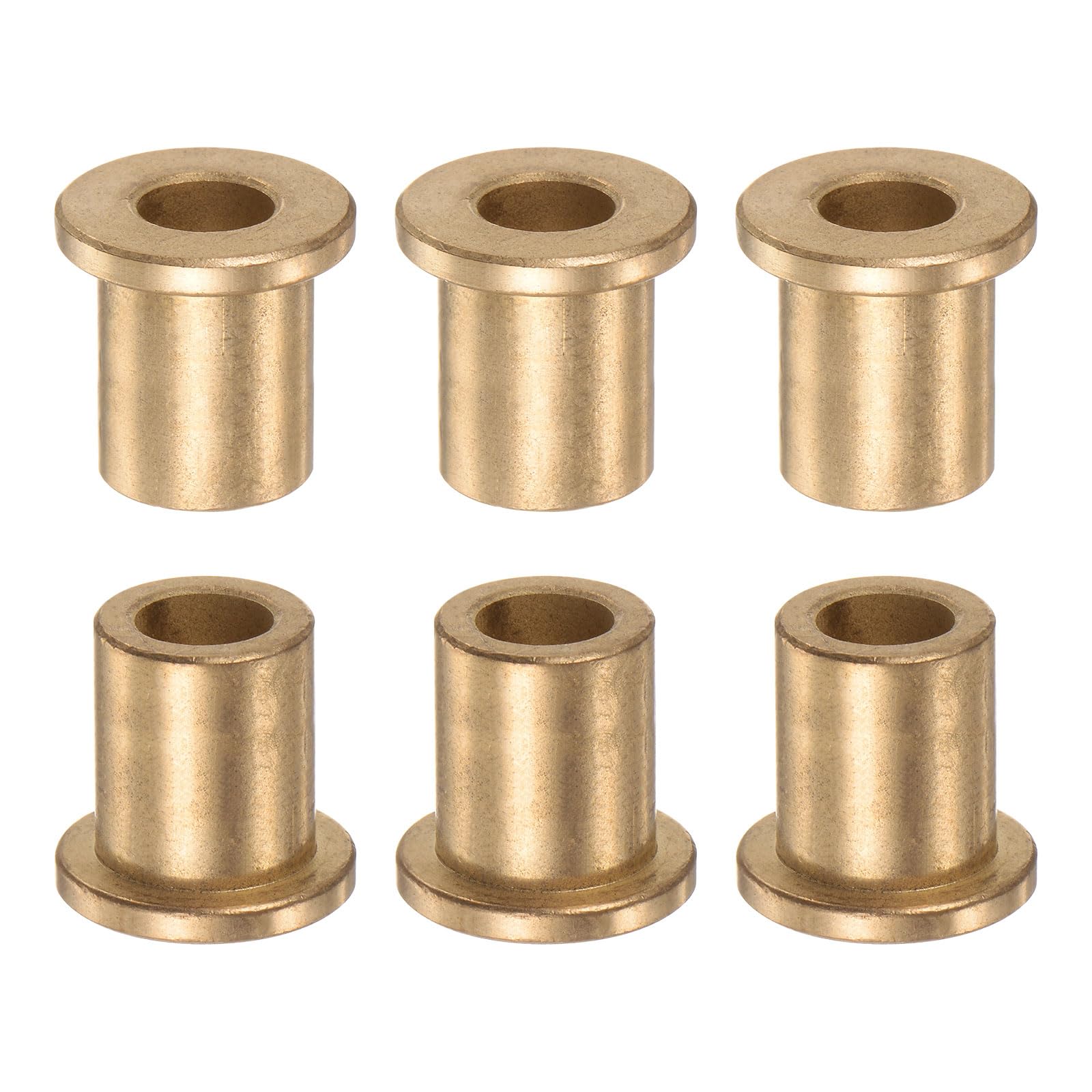 HARFINGTON 6pcs Flange Bearing Sleeve 10mm Bore 16mm OD 20mm Length 3mm Flange Thickness Bronze Bushing Self Lubricating Bushings Sleeve for