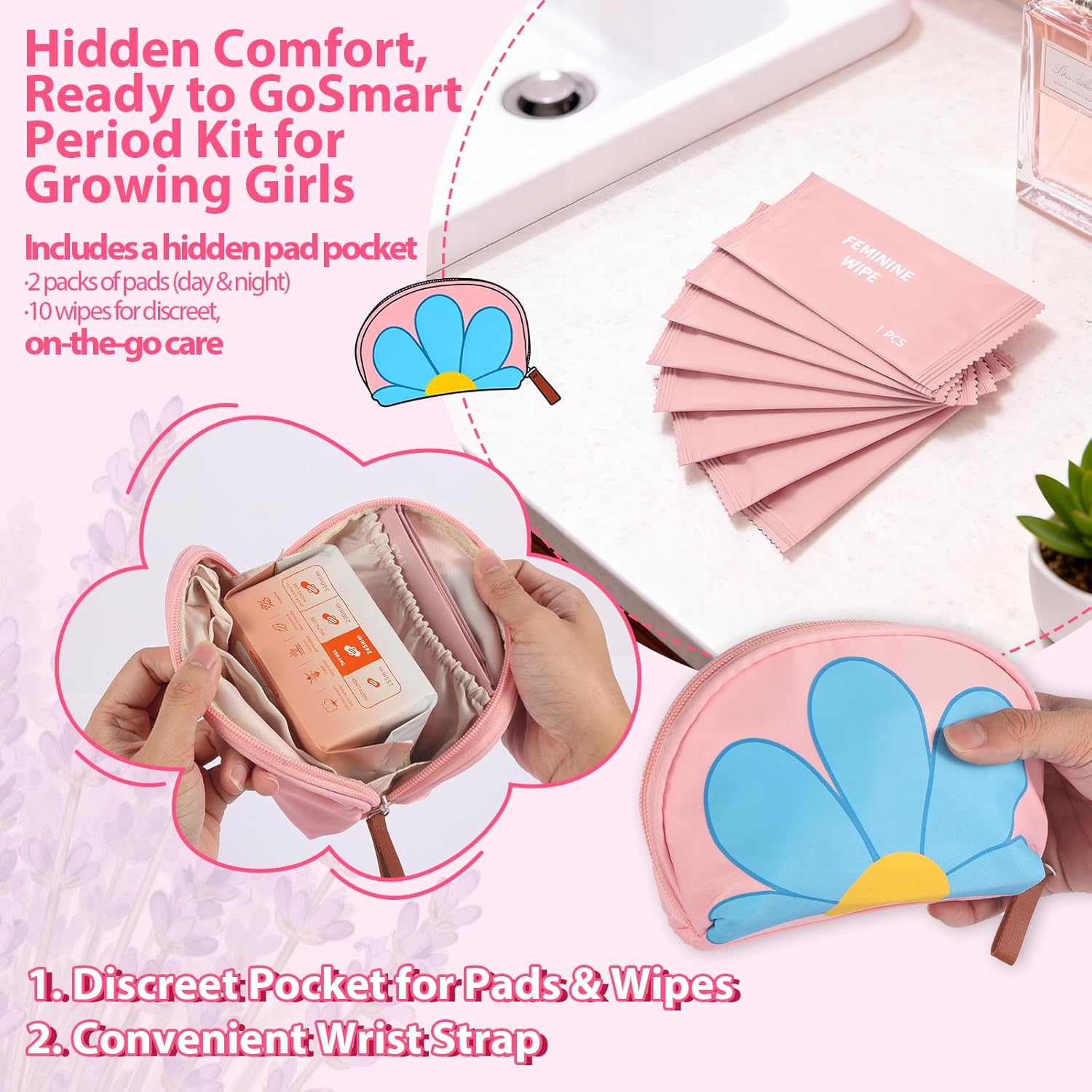First Period kit for Girls, Period Kits for Girls 10-12, Period Starter for Tweens Period Comfort Kits for for Tweens & Teens, First Period Gifts Box Emergency Kit for Girl