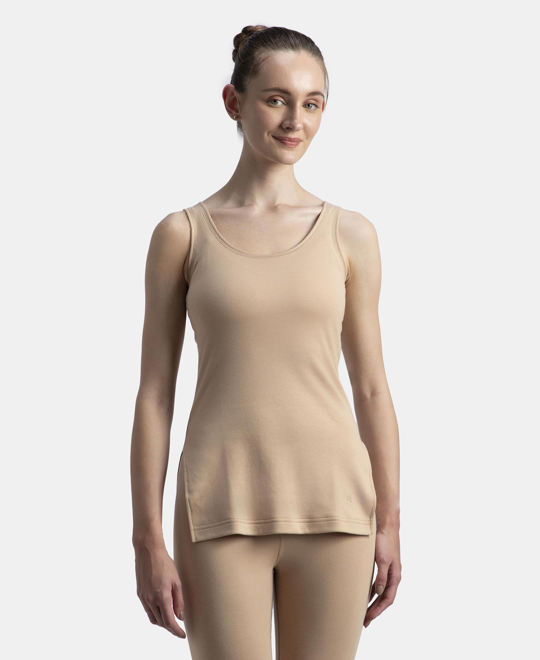 Jockey 2547 Women's Super Combed Cotton Rich Brushed Fabric Thermal Tank Top with StayWarm Technology_Skin_XL - Image 5 thumbnail