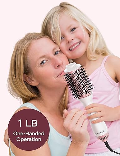 Miniatura 2 de PLAVOGUE Cepillo secador de pelo, 120 V-240 V, cepillo secador de pelo de doble voltaje, cepillo secador de pelo con iones negativos para viajes