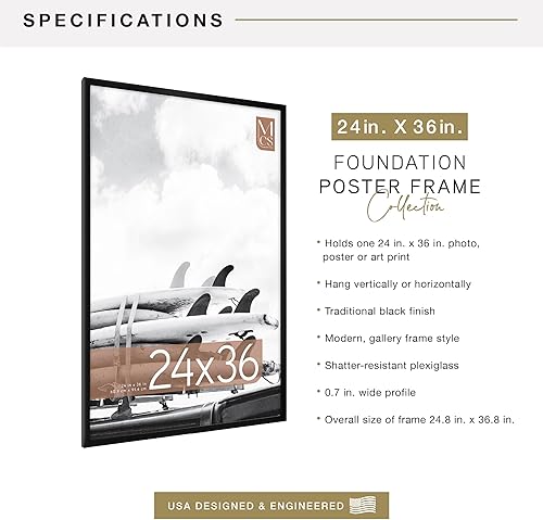 Vista 229 de MCS Gallery Foundation - Marco de póster, marco de fotos para arte de pared, negro, 16 x 20 pulgadas, individual