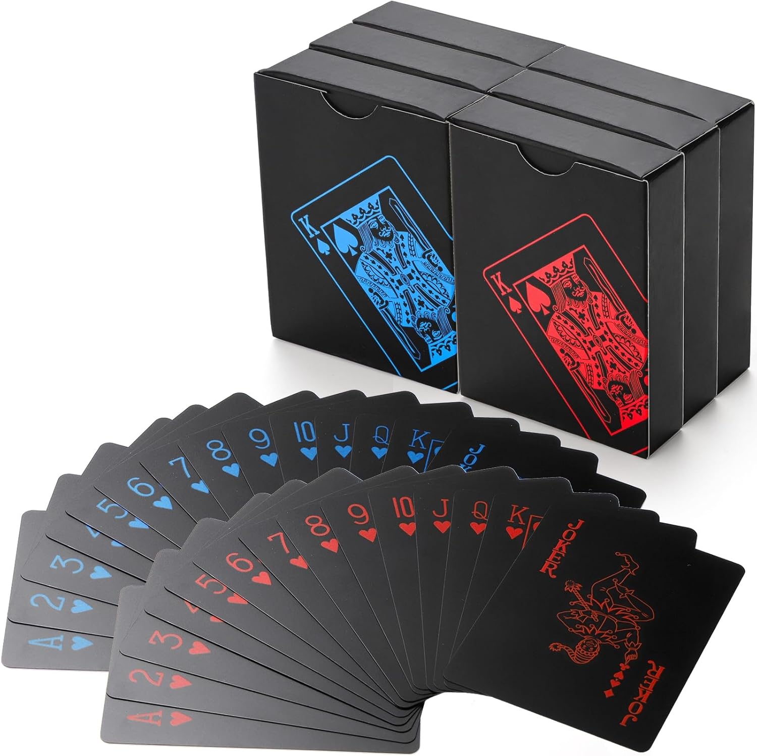 Pumtus 6 Decks of Waterproof Poker Cards, Plastic PVC