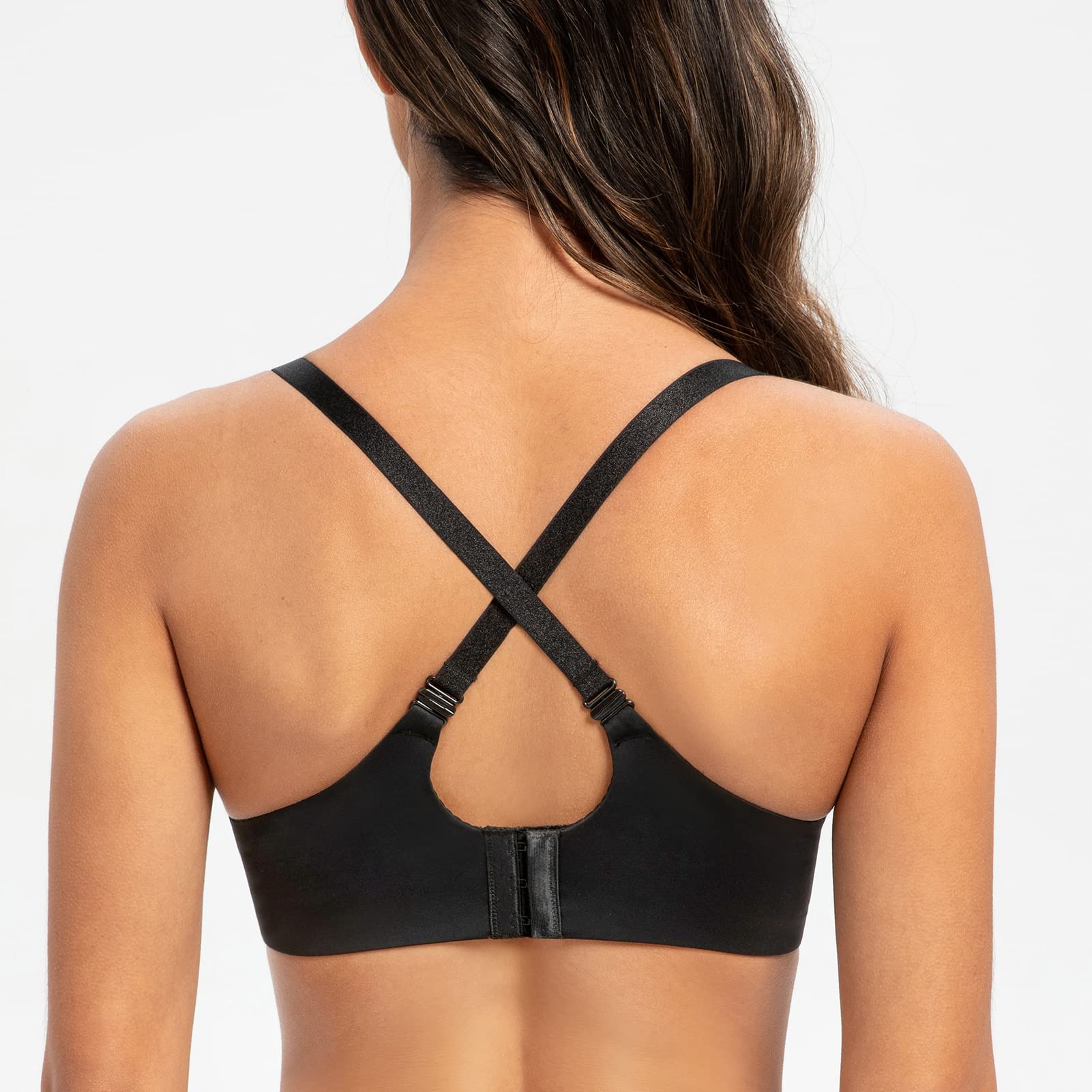 MELENECA Donna Reggiseno Imbottito con Ferretto Contenitivo Criss Cross da Allattamento Schwarz 70I(32H)