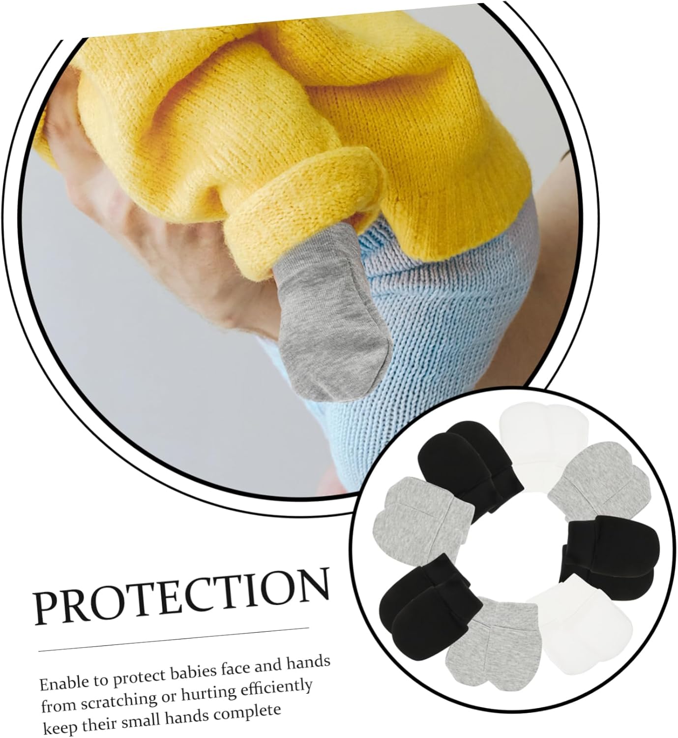 GALPADA 36pairs Cotton Boy Girl Mittens for Breathable and Comfortable No Scratch Mittens for Newborns Elastic Wrist Design Hand Protectors